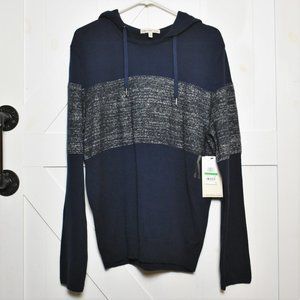 Calvin Klein Jeans sweater pullover hooded long sleeve navy blue size L NWT